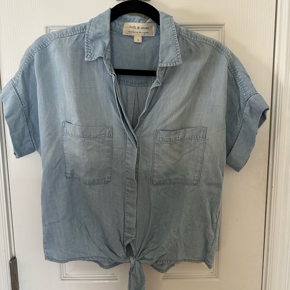 Cloth & Stone denim crop top